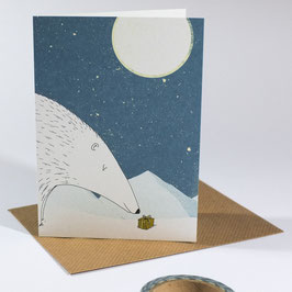 Polar winter - eco postcard / salute card
