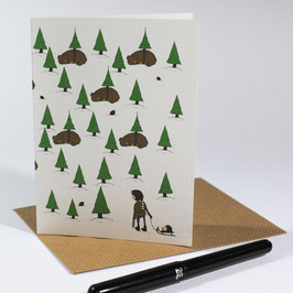 Save the trees - eco postcard / salute card