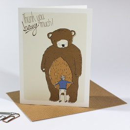 Thank you beary much - eco postcard / salute card