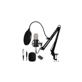 Kit Microfono Condensador Profesional Brazo Soporte Antipop Estudio