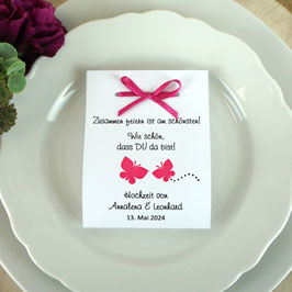 Fruchtgummi Hochzeit - Design "Schmetterlinge"