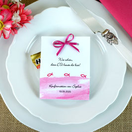 Fruchtgummi Kommunion/Konfirmation, Design Aquarellband/Fische