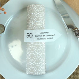 Serviettenring zum Geburtstag, Design Geburtstagszahl