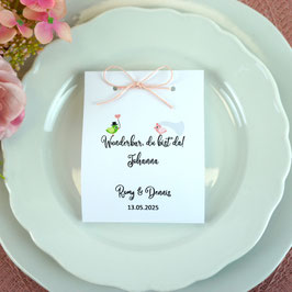 Fruchtgummi Hochzeit - Design "Hochzeitsvögel Mr & Mrs"