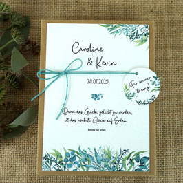 Geschenkbox zur Hochzeit- Design Eukalyptus-Liebe 2 "Liebe ist..."