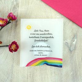 Licht-Botschaft mit Verpackung; für Kindergarten & Schule - Design Regenbogen