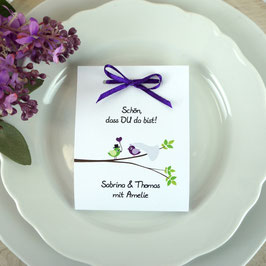 Fruchtgummi Hochzeit - Design "Hochzeitsvögel auf verzweigtem Ast"