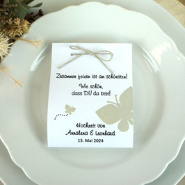 Fruchtgummi Hochzeit - Design "Schmetterlinge groß"