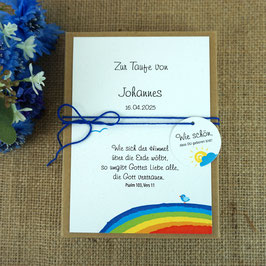 Geschenkbox zur Taufe - Design Regenbogen "Ich freue mich auf..."