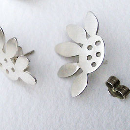 Sunflower Silver Flower Earrings