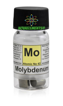 Molibdeno metallico ≅ 5 grammi 99,99% cilindretti