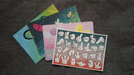4 set - Postcards