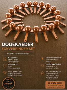 Dodekaeder-Verbinder Set-Edelstahl-verkupfert