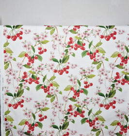 Canvas Stoff Kirschen Kirschblüten