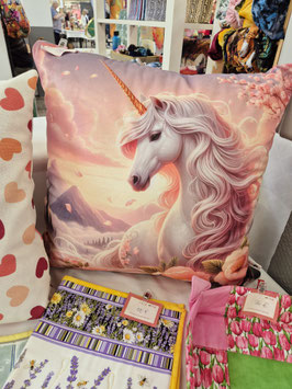 Samt Kissenhülle Einhorn