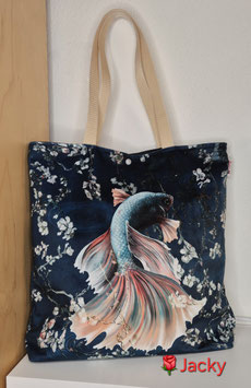 Tasche Samt mit Fisch