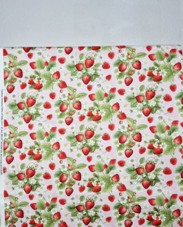 Patchworkstoff Erdbeere Erdbeerpflanze Erdbeerblüten