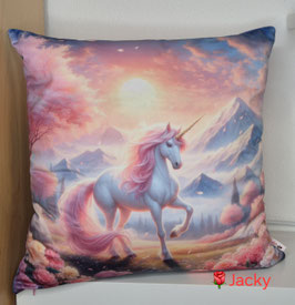 Samt Kissenhülle Einhorn
