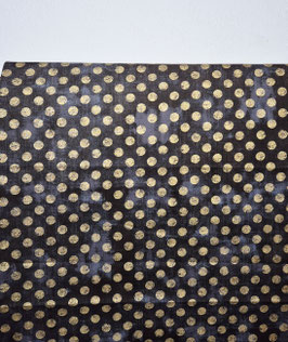 Patchworkstoff Punkte schwarz Metallic