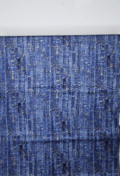 Patchworkstoff Kork-Optik blau Metallic