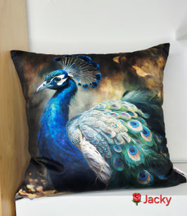 Samt Kissenhülle Pfau 2