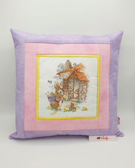 Patchwork-Kissenhülle Häschen