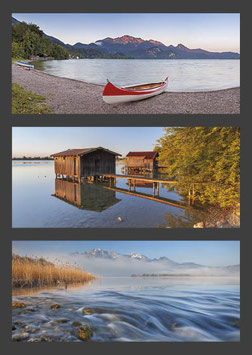 Postkarte "Kochelsee | Bootshütten am Kochelsee | Loisach"