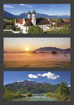 Postkarte "Kloster Benediktbeuern | Sonnenaufgang | Loisach"