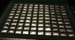Rare 100 classic cars in Sterling silver mini bars of Franklin Mint