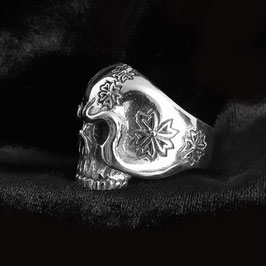 Ring "Skull and Flowers" / Sterling Silber 925