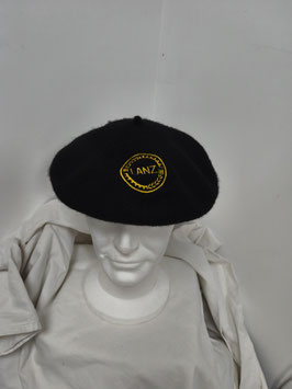 béret noir brodé lanz