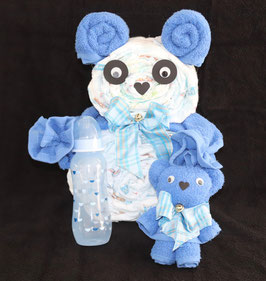 Windel-Bär plus Handtuch-Tier als Bär in blau