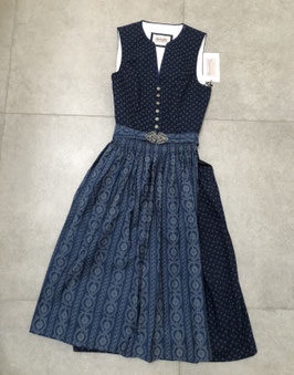 Dirndl Gr. 36 blau hochgeschlossen mit Schließe von Heimatgwand, UVP 180€