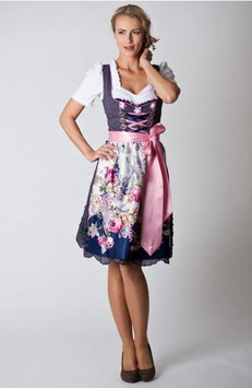 Dirndl dunkelblau/rosa von Marjo in Größe 34, UVP 180 EUR