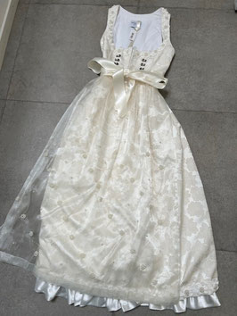langes Hochzeitsdirndl von Krüger in champagner Gr. 34, Rocklänge 90 cm, UVP 300 EUR