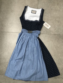 Dirndl Gr. 40 blau hellblau mit Schließe von Heimatgwand, UVP 170€