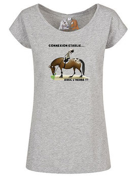 T-shirt col bateau - Connexion avec l'herbe !