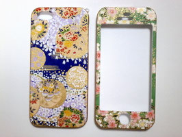 和柄のスマートフォンケース 両面タイプ iPhone5 　　　　　　　　　　　　　　　　　　　　　手毬と桜の模様