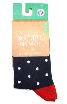 Organic Kids Socks- Pünktchen Blau rot