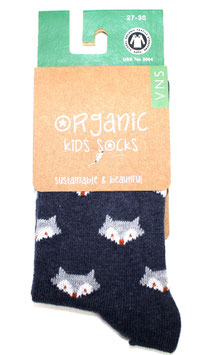 Organic Kids Socks- blauer Fuchs