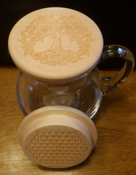 Glaskrug mit Zirbenholzdeckel (Naturbelassen)