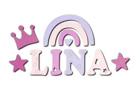 Holzbuchstaben 7cm Farbmuster "LINA"