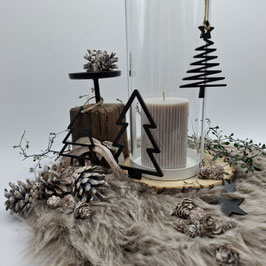 6er-Set moderner Weihnachtsbaum-Anhänger  in 3 Motiven und 2 Größen (12 cm & 9 cm).