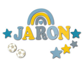 Holzbuchstaben 7cm Farbmuster "JARON"