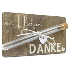Geldgeschenk im Reagenzglas "DANKE"