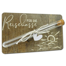 Geldgeschenk im Reagenzglas "Reisekasse"