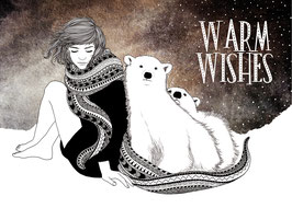 Postkarte 'warm wishes'