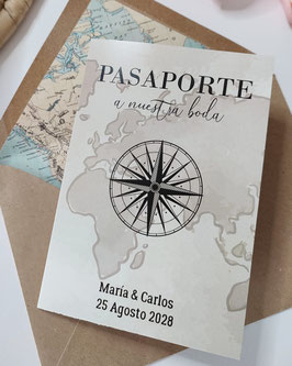 Invitación pasaporte mapa