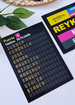 Seating plan tarjeta aeropuerto