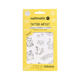 Planche de tattoos à colorier Animaux NAILMATIC KIDS